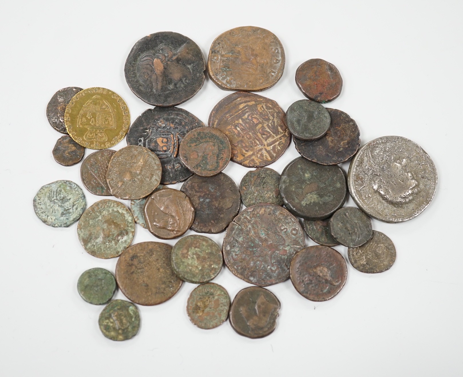 A selection of mixed Roman and later coins